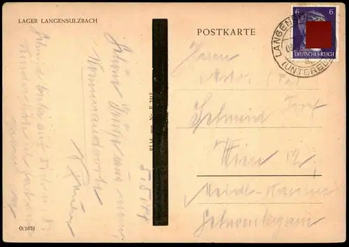 ALTE POSTKARTE LANGENSULZBACH LAGER LANGENSOULTZBACH BAS RHIN GESCHWÄRZT: HEERESERHOLUNGSSTÄTTE cpa postcard AK