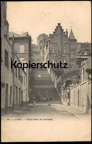 ALTE POSTKARTE LIÉGE ESCALIERS DE BUEREN Lüttich Begien Belgique Treppen Treppenstufen Ansichtskarte cpa postcard AK