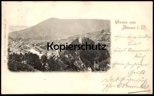 ALTE POSTKARTE GRUSS AUS ALTENA IN WESTFALEN PANORAMA 1898 BURG castle chateau Ansichtskarte AK cpa postcard
