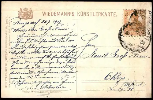 ALTE KÜNSTLER POSTKARTE RENGSDORF WALDBREITBACH HIRSCHPARK FRIEDRICHSTAL HIRSCH WIEDTAL Reh roe deer chevreuil AK cpa