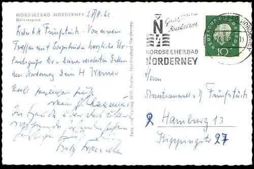 ÄLTERE POSTKARTE NORDERNEY DÜNENEXPRESS BAHN VW KÄFER MODIFIZIERT VOLKSWAGEN AUTO car Ansichtskarte AK cpa postcard