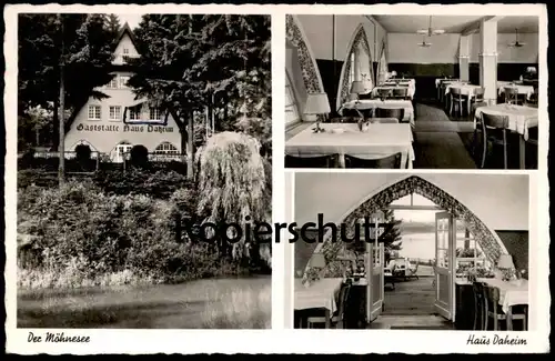 ÄLTERE POSTKARTE KÖRBECKE MÖHNESEE HAUS DAHEIM HOTEL RESTAURANT CAFÉ F. SCHÜRMANN Möhnetalsperre Talsperre Ansichtskarte