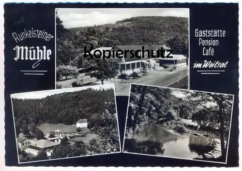 ÄLTERE POSTKARTE RUNKELSTEINER MÜHLE GASTSTÄTTE IM WEILTAL USINGEN TELEFON ROD AN DER WEIL ANSICHTSKARTE AK postcard cpa