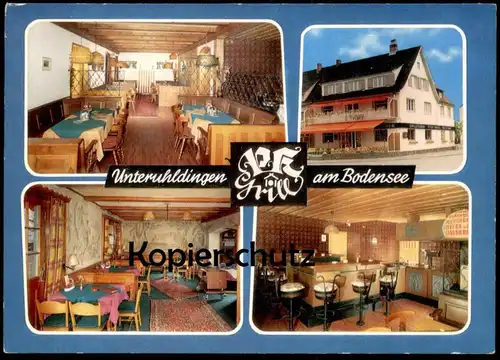 ÄLTERE POSTKARTE UNTERUHLDINGEN GRILL- UND PFAHLBAUSTUBEN KNAUS BODENSEE UHLDINGEN-MÜHLHOFEN Ansichtskarte cpa postcard