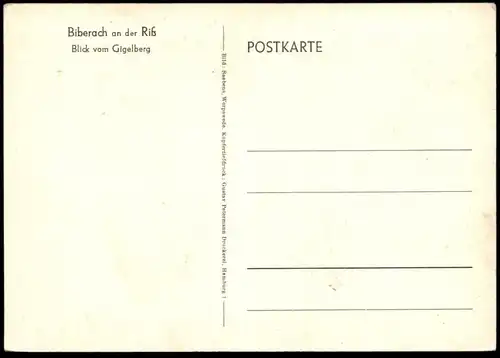 ÄLTERE POSTKARTE BIBERACH AN DER RISS BLICK AUF VOM GIGELBERG MÄDCHEN MIT BUCH Baden-Württemberg girls Ansichtskarte