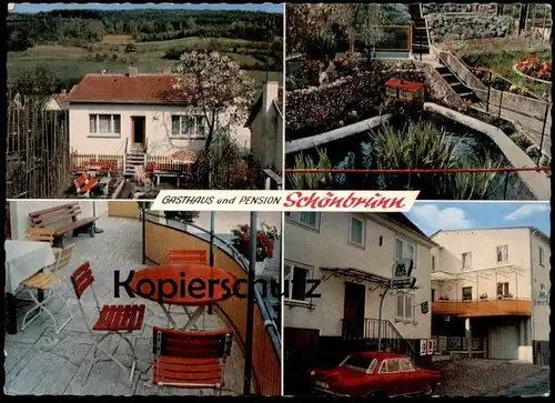 ÄLTERE POSTKARTE HEIMBUCHENTHAL GASTHAUS UND PENSION SCHÖNBRUNN ANNA FRIES OPEL ? MESPELBRUNN Ansichtskarte AK postcard