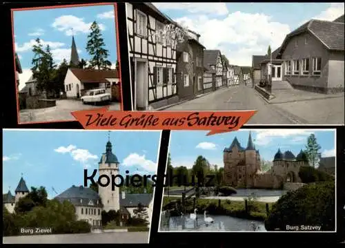 ÄLTERE POSTKARTE VIELE GRÜSSE AUS SATZVEY BURG ZIEVEL BURG SATZVEY EUSKIRCHEN Ansichtskarte AK postcard cpa