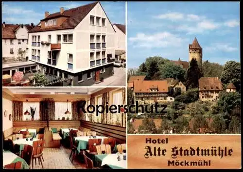 ÄLTERE POSTKARTE MÖCKMÜHL HOTEL ALTE STADTMÜHLE FAMILIE WACKER BADEN-WÜRTTEMBERG Ansichtskarte AK postcard cpa