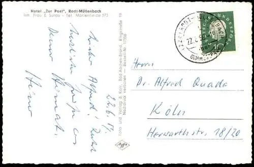 ÄLTERE POSTKARTE RODT-MÜLLENBACH EVANGELISCHE KIRCHE MARIENHEIDE OBERBERGISCHES LAND Ansichtskarte AK cpa postcard