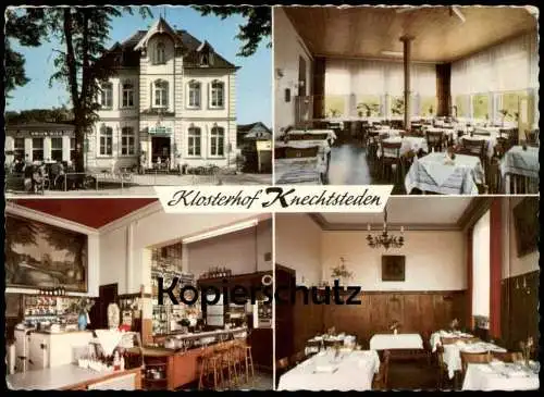 ÄLTERE POSTKARTE KLOSTERHOF KNECHTSTEDEN DORMAGEN GAFFEL KÖLSCH UNION BIER AUTOMAT SEKT THEKE Ansichtskarte AK postcard