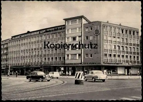 ALTE POSTKARTE HAGEN WESTFALEN BADSTRASSE WERBUNG LOUIS ROSENKRANZ LR VERKEHRSINSEL MERCEDES Ansichtskarte postcard cpa
