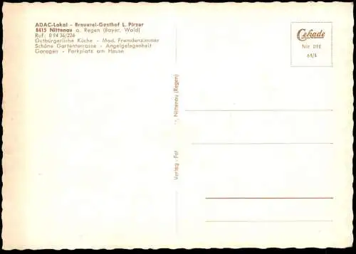ÄLTERE POSTKARTE NITTENAU REGEN BRAUEREI GASTHOF L. PIRZER ADAC-LOKAL ANGELGELEGENHEIT GARAGEN Ansichtskarte AK postcard