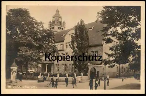 ALTE POSTKARTE JENA UNIVERSITÄT 1911 LITFASS-SÄULE FAHRRAD KINDERWAGEN university université Ansichtskarte postcard cpa