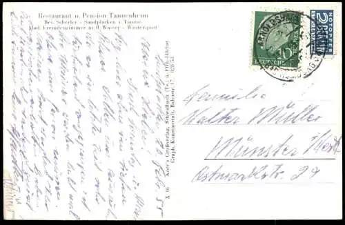 ALTE POSTKARTE SANDPLACKEN IM TAUNUS GASTHAUS TANNENHEIM IM WINTER VW KÄFER VOLKSWAGEN SCHMITTEN Ansichtskarte AK cpa