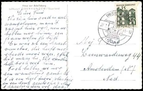 ALTE POSTKARTE OBERHUNDEM HAUS ZUR ADOLFSBURG AUTO OPEL Kirchhundem Sauerland Ansichtskarte cpa postcard AK