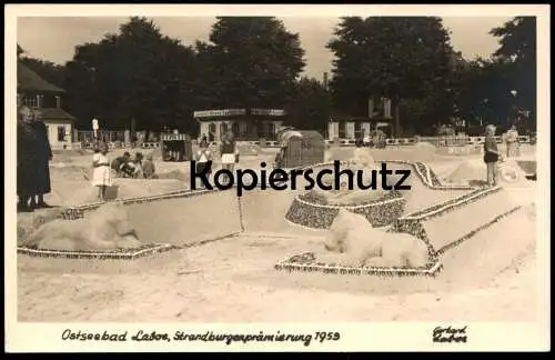 ALTE POSTKARTE OSTSEEBAD LABOE SANDBURGENPRÄMIERUNG 1953 KIEL Sandburg Sandburgen sandcastle Ansichtskarte postcard cpa