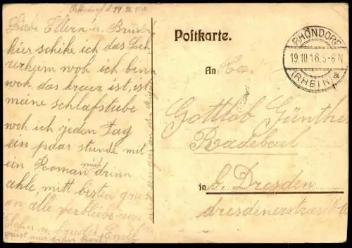 ALTE POSTKARTE RHÖNDORF LEHRERHEIM VORDERANSICHT 1916 BAD HONNEF AK Ansichtskarte cpa postcard