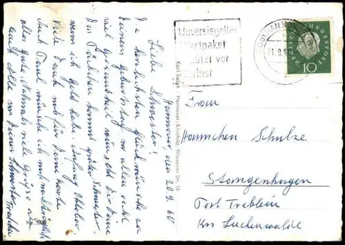 ÄLTERE POSTKARTE HANNOVER KLEEFELD SOLTAUER SCHWARMSTEDTER WALSRODER WINSENER FALLINGBOSTELNER STRASSE BURGDORFER DAMM