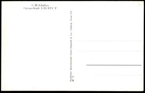ALTE POSTKARTE C. H. SCHÄFERS CIRCUS-STADT LILIPUT Liliputaner Zirkus Cirque Lilliputian Midget postcard Ansichtskarte