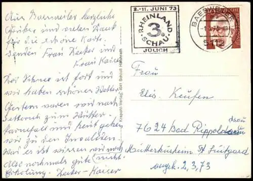ÄLTERE POSTKARTE GRUSS AUS BAESWEILER ZECHE CARL ALEXANDER REY PLATZ KIRCHE KIRCHPLATZ VOLKSPARK Ansichtskarte postcard