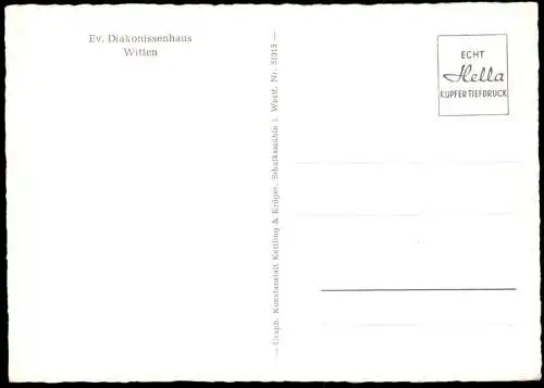 ALTE POSTKARTE WITTEN RUHR EVANGELISCHES DIAKONISSENHAUS PRIVATHAUS MIT KIRCHE Ansichtskarte postcard cpa AK
