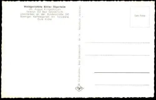 ÄLTERE POSTKARTE WALDGASTSTÄTTE BÜNTER JÄGERHEIM BAD SALZDETFURTH INHABER AUGUST KLINGENHAGEN Ansichtskarte cpa postcard