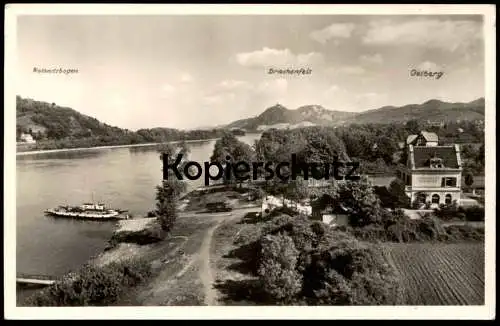 ALTE POSTKARTE BAD HONNEF RHEINHOTEL SPETSMANN HOTEL FÄHRE ferry Rolandsbogen Drachenfels Oelberg Ansichtskarte postcard