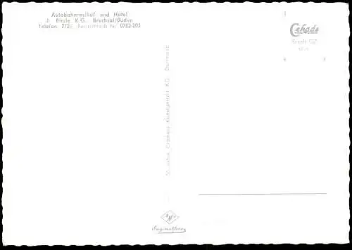 ALTE POSTKARTE BRUCHSAL AUTOBAHNRASTHOF- UND HOTEL J. BIRZLE K.G. Autohof Autobahn motorway Ansichtskarte postcard cpa