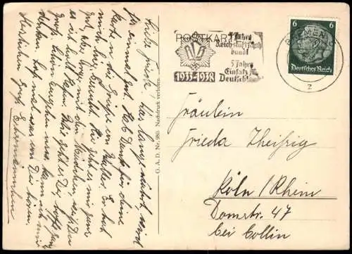 ALTE POSTKARTE BREMEN HILLMANNS HOTEL HILLMANN PROPAGANDASTEMPEL 5 JAHRE REICHSLUFTSCHUTZBUND Ansichtskarte postcard cpa
