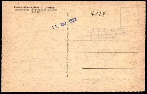 ÄLTERE POSTKARTE CAROLINENSIEL HARLESIEL FISCHERFLOTTE ANLEGER NACH WANGEROOGE SCHÖPFWERK BAHNHOF ZU DEN SCHIFFEN AK cpa