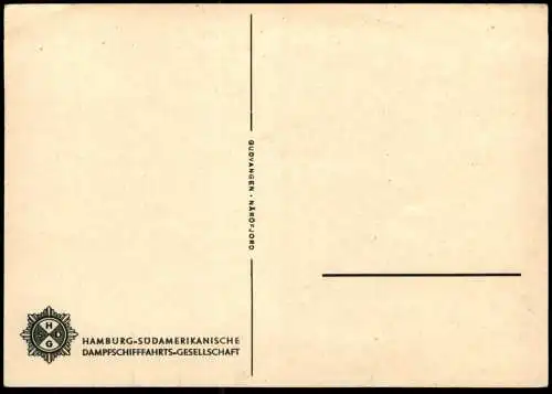 ALTE POSTKARTE DAMPFER M.S. MONTE SARMIENTO KRAFT DURCH FREUDE SPEISENFOLGE GUDVANGEN NÄRÖFJORD NORGE NORWAY SHIP Schiff