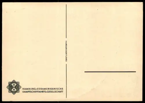 ALTE POSTKARTE DAMPFER M.S. MONTE SARMIENTO KRAFT DURCH FREUDE SPEISENFOLGE HARDANGERFJORD NORGE NORWAY SHIP Schiff AK