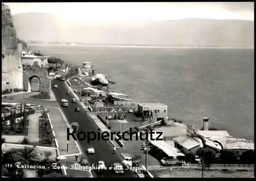 ALTE POSTKARTE TERRACINA ZONA ALBERGHIERA E VIA APPIA SHELL TANKSTELLE FILLING STATION STAZIONE DI SERVIZIO Italy Italia