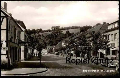 ÄLTERE POSTKARTE ENGELSKIRCHEN IM AGGERTAL VW KÄFER MIT REKLAME SÜMAK KÜHLUNG KÖLN JUNKERSDORF WERBUNG DOMPFAFF AK cpa