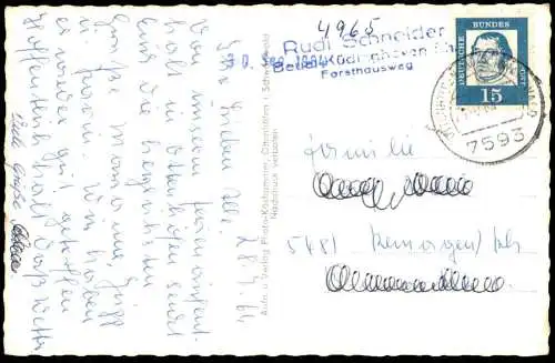 ÄLTERE POSTKARTE LUFTKURORT OTTENHÖFEN IM SCHWARZWALD TEILANSICHT SAUERBERG PANORAMA Ansichtskarte AK cpa postcard