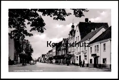 ÄLTERES FOTO REPRODUKTION REPRO EINER ANSICHTSKARTE LANGENFELD RHEINLAND HAUPTSTRASSE VW KÄFER Photo