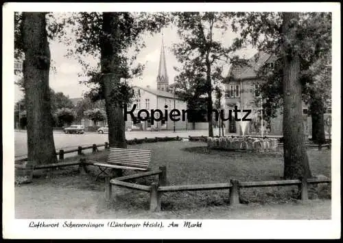 ALTE POSTKARTE SCHNEVERDINGEN AM MARKT Bank Brunnen Springbrunnen Ansichtskarte AK cpa postcard