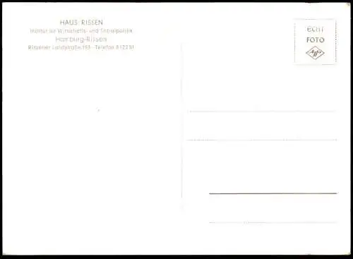 ÄLTERE POSTKARTE HAMBURG HAUS RISSEN GÄSTEHAUS INSTITUT FÜR WIRTSCHAFTS- UND SOZIALPOLITIK Blankenese AK postcard cpa