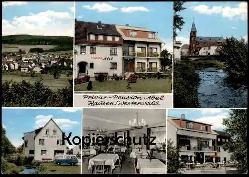 ÄLTERE POSTKARTE HAUSEN WESTERWALD PRIVAT PENSION ABEL HAUS GABRIELE WALDBRUNN VW BUS Ansichtskarte AK cpa postcard