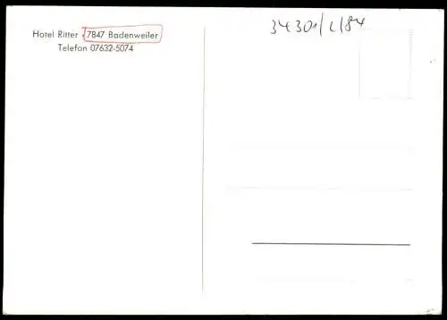 ÄLTERE POSTKARTE BADENWEILER HOTEL RITTER LIEGEWIESE LIEGESTÜHLE SONNENSCHIRM Schwarzwald Ansichtskarte AK cpa postcard