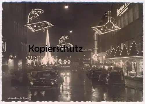 ÄLTERE POSTKARTE ESSEN LICHTWOCHEN 1956 C & A BORGWARD ISABELLA VW VOLKSWAGEN KÄFER STERN PILS Ansichtskarte AK postcard