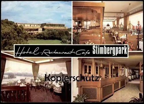 ÄLTERE POSTKARTE OER-ERKENSCHWICK HOTEL RESTAURANT STIMBERGPARK NINO JOVIC WALDGEBIET DER HAARD Ansichtskarte postcard