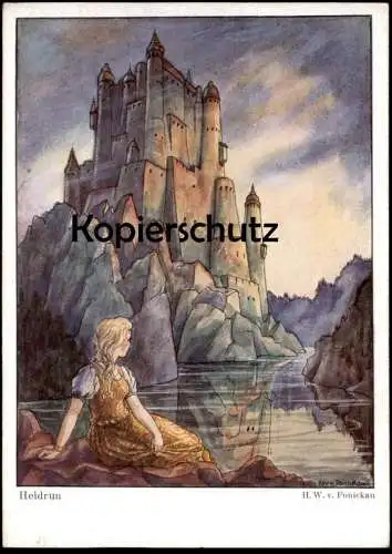 ALTE POSTKARTE MÄRCHEN HEIDRUN HANS WOLFF VON PONICKAU SCHLOSS BURG castle chateau fairy tale Ansichtskarte cpa postcard