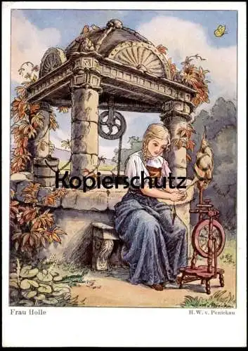 ALTE POSTKARTE MÄRCHEN FRAU HOLLE HANS WOLFF VON PONICKAU mother hulda fairy tale Ansichtskarte AK cpa postcard