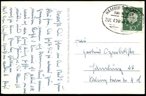 ÄLTERE POSTKARTE GRUSS AUS FLENSBURG GRENZE BEI KUPFERMÜHLE SCHUSTERKATE GLÜCKSBURG WASSERSLEBEN BUCHT Ansichtskarte