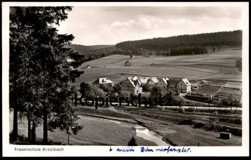 ALTE POSTKARTE BIRKELBACH FRAUENSCHULE SCHULE BAHNPOST-STEMPEL BERLEBURG ERNDTEBRÜCK ZUG 1952 Ansichtskarte AK postcard