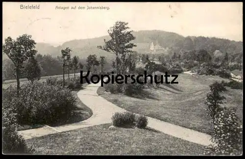 ALTE POSTKARTE BIELEFELD ANLAGEN AUF DEM JOHANNISBERG PARK parc postcard AK Ansichtskarte cpa