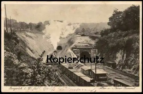 ALTE POSTKARTE LENGERICH IN WESTFALEN EISENBAHNTUNNEL TUNNEL DAMPFLOK ZUG PERSONENZUG steam engine AK postcard cpa