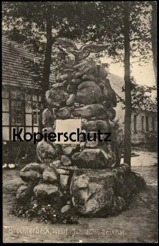 ALTE POSTKARTE BROCHTERBECK KREIS TECKLENBURG JUBILÄUMS-DENKMAL ZUR ERINNERUNG AN DIE ENTHÜLLUNGSFEIER 1913 AK cpa