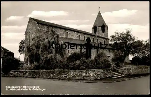 ÄLTERE POSTKARTE HENNEF SIEG ST. MICHAEL KIRCHE IN GEISTINGEN Ansichtskarte cpa postcard AK